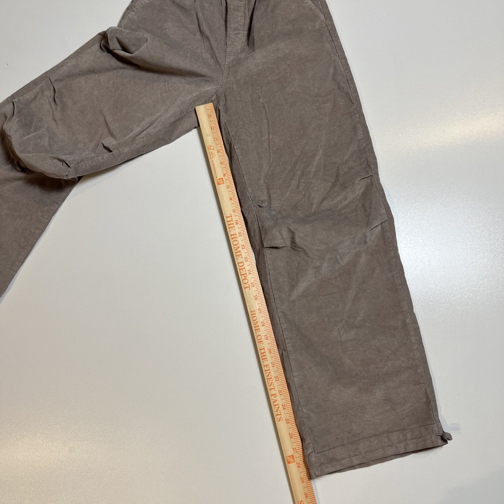 Aeropostale Mens Corduroy Relaxed Straight Leg Pants Taupe Brown Adjustable Hem - Picture 5 of 7